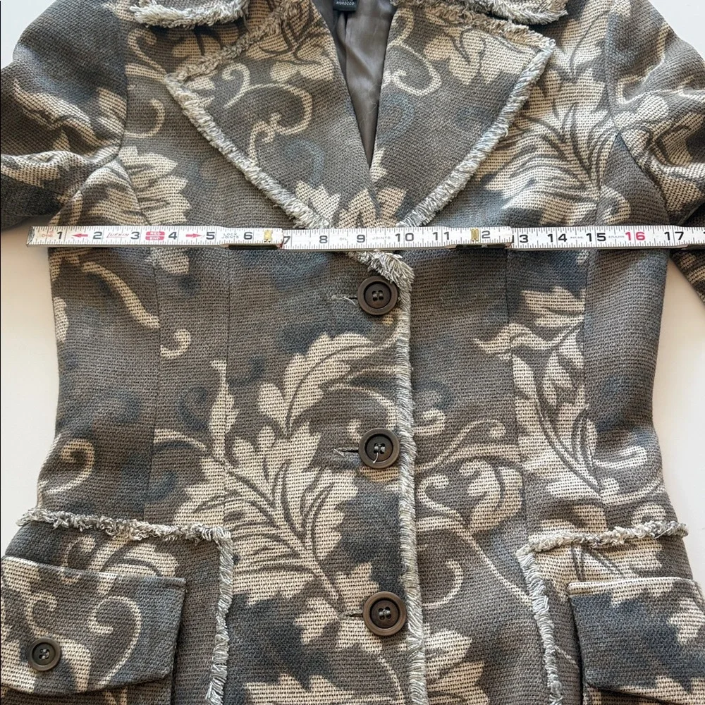 Mango (MNG) floral damask tapestry jacquard boho trench coat XS - Picture 3 of 13